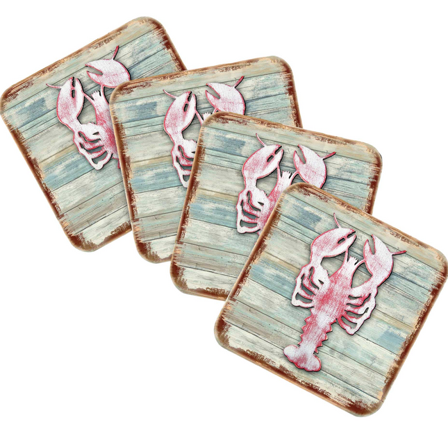 Lobster Coastal Cork Coasters | Set of 4
