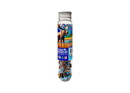 Colorful Moose wildlife forest mini jigsaw puzzle tube gift
