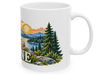 Maine Moose & Mountains Ceramic Mug