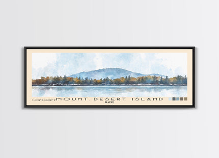 Mount Desert Island Maine Watercolor Canvas