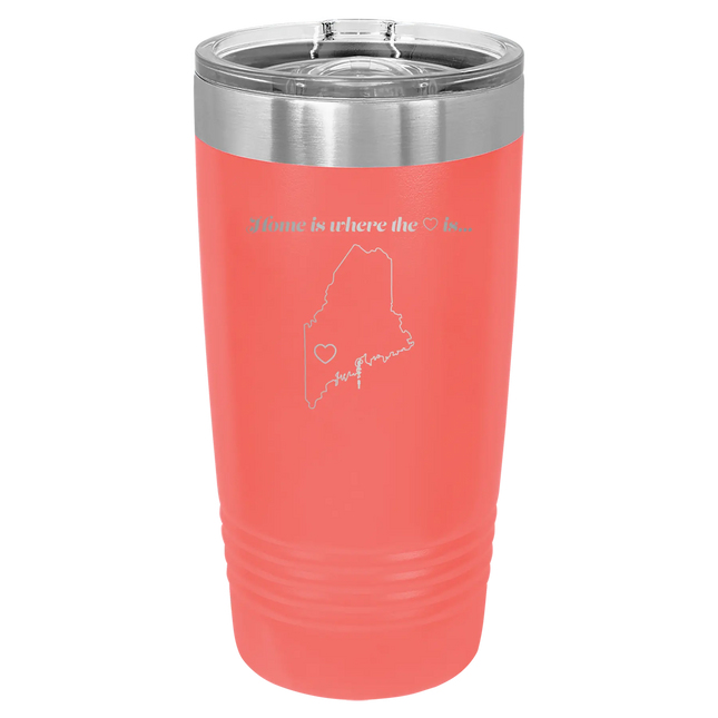 Maine Heart 20 oz Tumbler | Coral