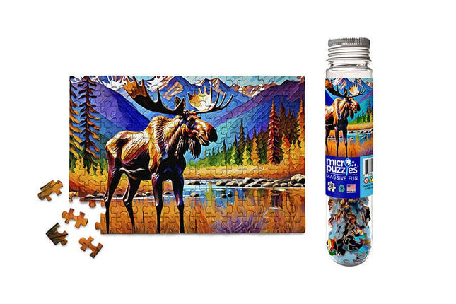 Colorful Moose wildlife forest mini jigsaw puzzle