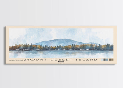 Mount Desert Island Maine Watercolor Canvas