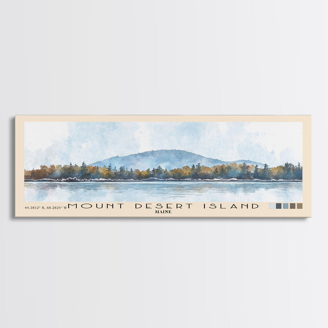 Mount Desert Island Maine Watercolor Canvas