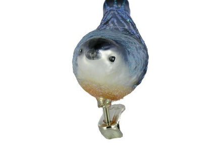 Old World Christmas Nuthatch Glass Blown Ornament for Christmas Tree, Handcrafted Holiday Decoration, Clip - Bird Watcher Clip Collection