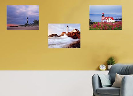 Lighthouse Portland Maine Three Set 8x10 Picture Ocean Landscape Wall Decor Art Print Posters