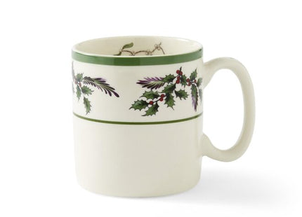 Spode Christmas Tree Holly Coffee Mugs, 9 Oz - Set of 4