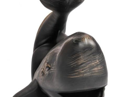 Creative Co-Op Decorative Distressed Resin Whale Bookends, Black