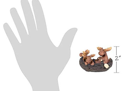 Slifka Sales Co. Moose Family in Canoe Resin Decorative Tabletop Figurine