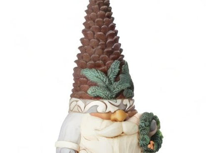 Enesco Jim Shore Heartwood Creek White Woodland Gnome Pinecone Hat Figurine, 6 Inch, Multicolor