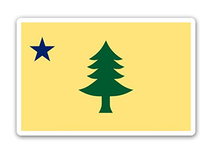 Old Maine Flag Vinyl Sticker Decal, 3 inch