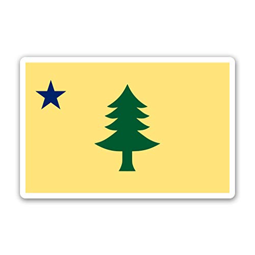 Old Maine Flag Vinyl Sticker Decal, 3 inch