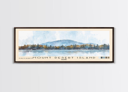 Mount Desert Island Maine Watercolor Canvas