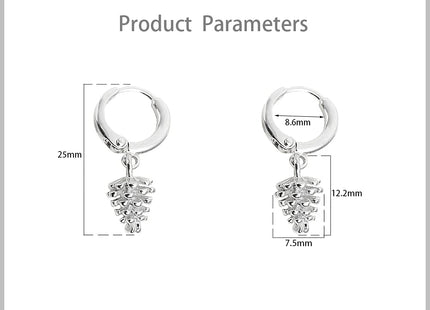 Cute Pinecone Dangle Hoop Earrings for Women
