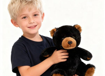 YUKOUQIAN Bear Stuffed Animal Cute Plush Doll Toy 8 inch for Girls Boys Christmas (Siting Black Bear)