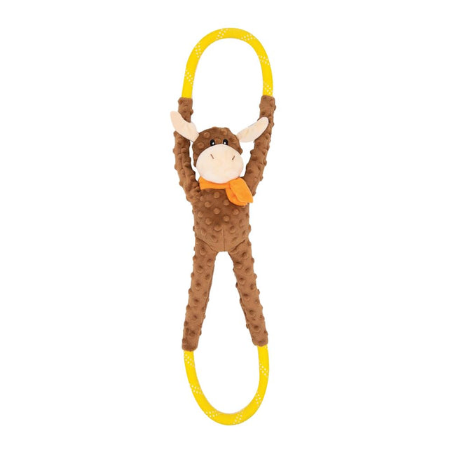 ZippyPaws RopeTugz Durable Dog Pull Rope Toy - Moose