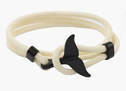 Yocoyee Whale Orca Tail Anchor Turtle Hook Bracelet Nylon Polyester Rope Adjustable Bracelet for Men-3Pcs Tail B