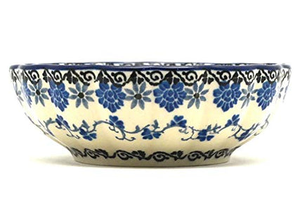 Polish Pottery Bowl - Shallow Scalloped - Small - Dragonfly