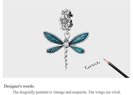 RUKYF 925 Sterling Silver Dragonfly Charms for Bracelets and Necklaces Best Jewelry Gifts for Dragonfly Lovers