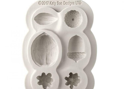 Flower Pro Nuts & Berries Silicone Mold For Sugar Paste Cake Decorating & Holiday Clay Crafts by Katy Sue Molds & Flower Pro Molds. Makes Almond, Walnut, Acorn, Acorn Cap, & Berries