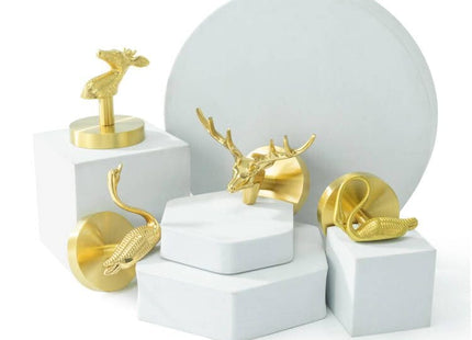MFYS Brass Bird Coat Rack Robe Wall Hooks Hat Dragonfly Hanger for Bedroom Kitchen Various Shapes Animal Deer Decor Home Accessories (1, Conch Shell)