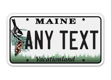Customizable Maine License Plate Sticker - Any Text Name Custom
