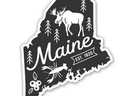 Maine State Shape Vintage Retro Vinyl Sticker Decal, 5 inch