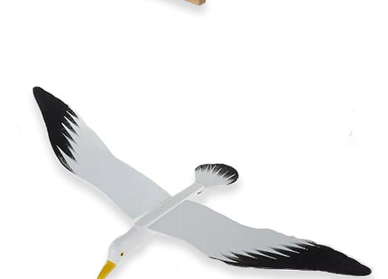 WitnyStore 28" White Black Seagull Wooden Flying Bird Mobile Kinetic Hanging Sculpture for Adult Collectors Handcrafted Room Decoration Display Art Dynamic Overhead Ornament