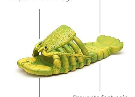 TOTENJS Unisex-Adults Slipper, Lobster, Animal Print, Size 7, Green