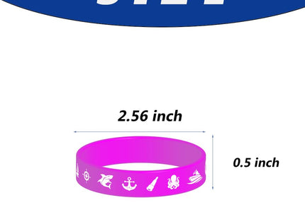 CupaPlay 24PCS Nautical Rubber Silicone Wristbands-Nautical Themed Party Supplies Decorations Coastal Beach/Birthday /Prizes Rewards Favors