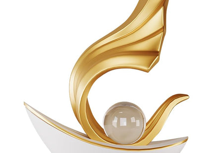 XYQXYQ Modern Nautical Sailboat Sculpture | Abstract Art Boat Statue | Living Room, Coffee Table, TV Stand & Boat Bookshelf Deco (White)