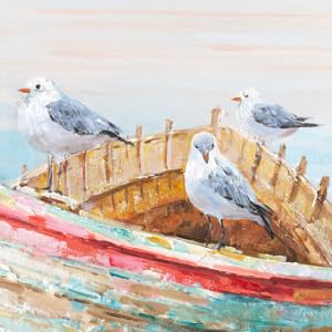 Kunstorner Coastal Wall Decor Seagull Decor Coastal Seascape Art for Living Room Wall Decor Gallery Artwork 24"x24"