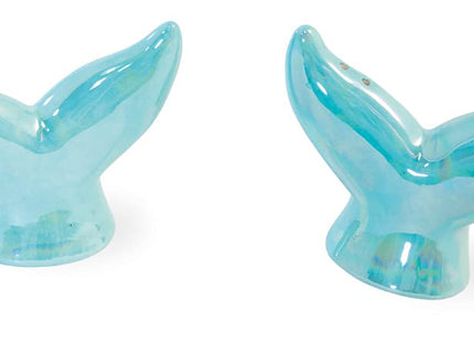 Boston International Ceramic Salt & Pepper Shakers, 3.5 x 3.25-Inches, Whale Tails