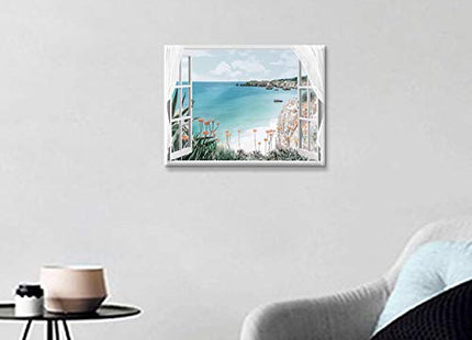 Hardy Gallery Beach Coastal Windows Canvas Wall Art
