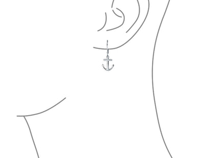 Small Nautical Anchor Dangle Earrings .925 Sterling Silver