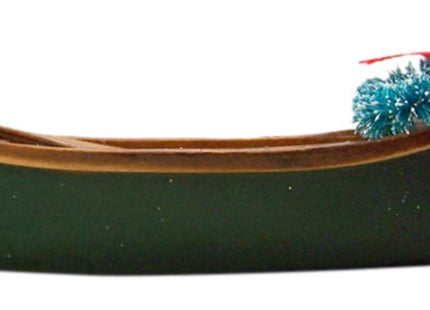 Wooden Painted Canoe Hanging Christmas Tree Ornament, 5 1/4 Inch