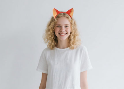 2 PCS Fox Costume Accessories Fox Ears Hairband Fox Necktie Halloween Cosplay Party Costume
