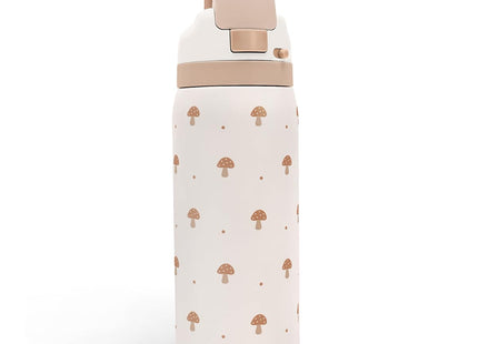 SANDJEST Mushroom Stainless Steel Push-button Lid Water Bottle 32oz