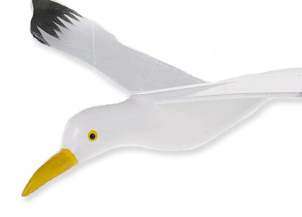 WitnyStore 28" White Black Seagull Wooden Flying Bird Mobile Kinetic Hanging Sculpture for Adult Collectors Handcrafted Room Decoration Display Art Dynamic Overhead Ornament