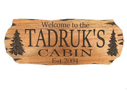 Personalized Cabin Sign Outdoor Wood Sign Welcome Sign Rustic Decor Custom Wood Sign