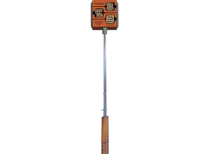 ROME Square Cast Iron Pie Iron Sandwich Cooker For Campfire Fire Pit and BBQ Use, Original Iconic Design, 28" Long With Steel Rods and Wood Handles #1705