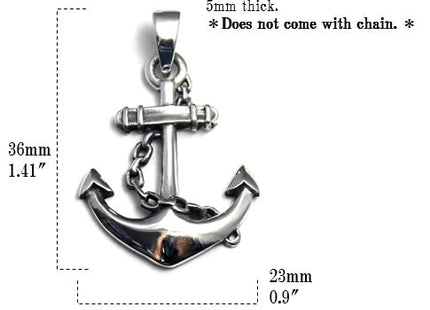 COSUMOSU Nautical Anchor 925 Sterling Silver Pendant - chain