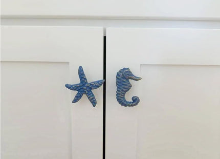 Brosay 4 Pcs Coastal Cabinet Knobs Ocean Nautical Drawer Pulls (Blue)
