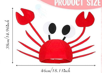 Men's Women's Novelty Hat 3D Lobster Crawfish Crab Seafood Hat with Claws (Crab)