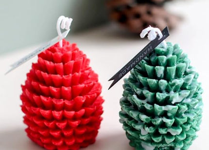 TOPYS 2Pcs Pine Cone Silicone Candle Molds, 3D Ornament Molds for Christmas Day Gift Making Kit DIY Fondant Chocolate Mould Soap Plaster Resin Baking Tools Home Decor