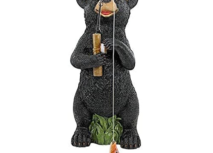 Design Toscano Hooked on Fishing, Fisherman Black Bear Statue