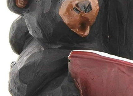 Lipman Black Bear Reading to Cubs Figurine, 4"