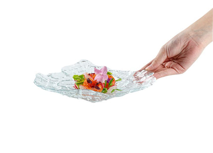 Restaurantware Clear Glass Seashell Serving Plates, 8 3/4 In Wide, 1 Ct
