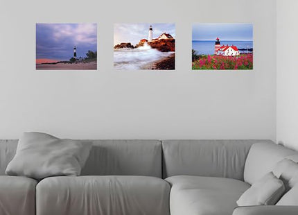 Lighthouse Portland Maine Three Set 8x10 Picture Ocean Landscape Wall Decor Art Print Posters