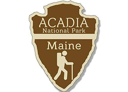 3x4 inch Arrowhead Shaped Acadia National Park Sticker - rv Hiking Camping Maine Vinyl Decal Sticker Car Waterproof Car Decal Bumper Sticker
